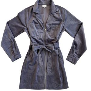 LE LIS Collection Lavender/Purple Corduroy Belted Full Zip Dress Small